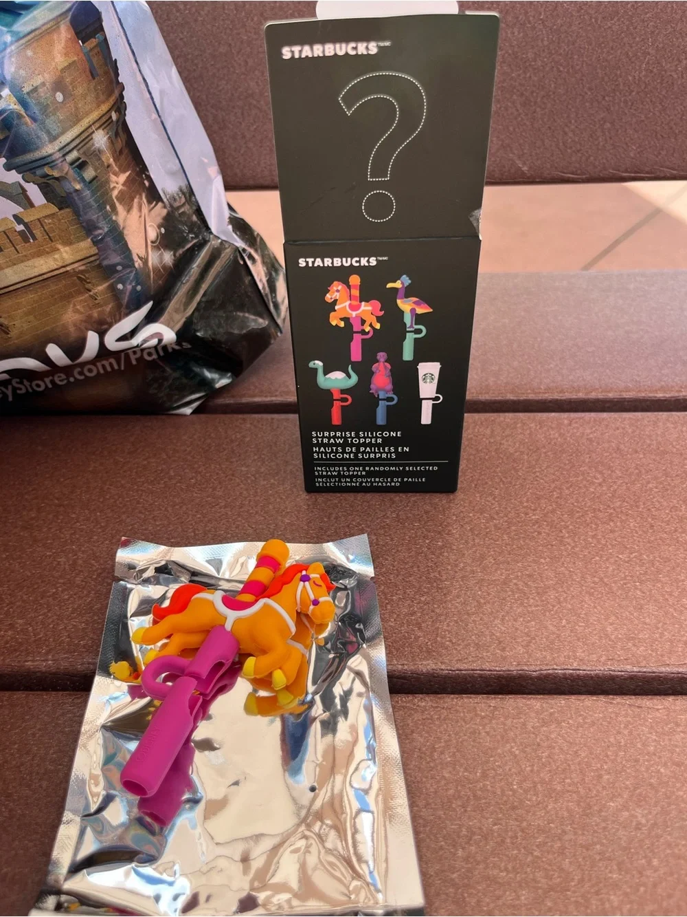 Starbucks Silicone Surprise Straw Topper - Coffee Cup and Fantasyland Horse